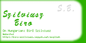 szilviusz biro business card